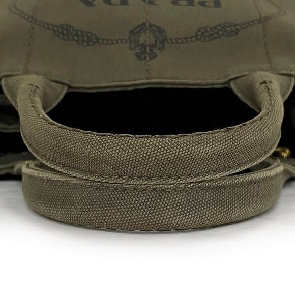 Prada 2 Way Bag Canapa Tote F22949 Khaki - Picture 10 of 10